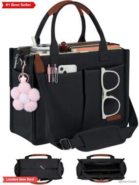 Canvas Tote Bag Purse Crossbody Adjustable Strap Zipper Travel Work College